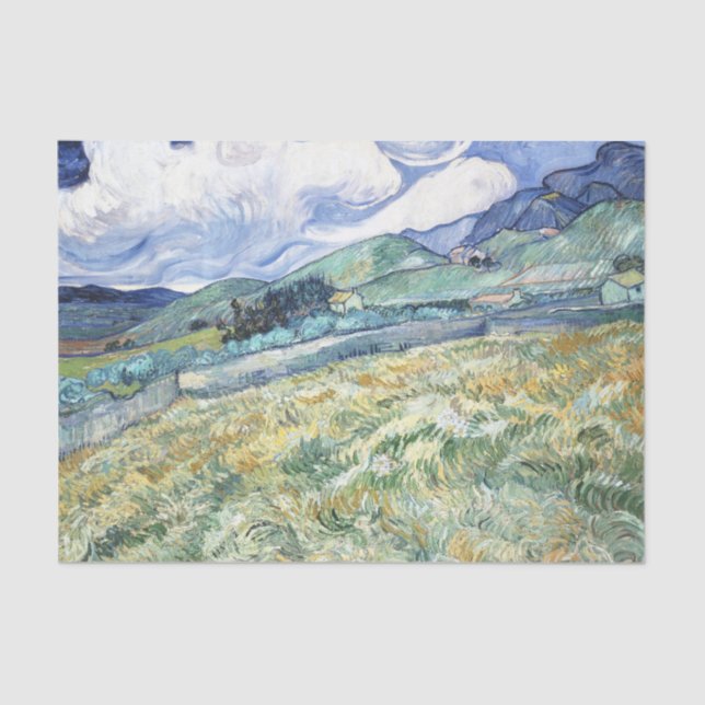 Papel De Seda Paisagem de Van Gogh de Santo-Rémy (Frente )