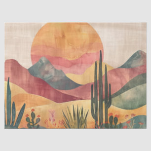 Papel De Seda Paisagem do Deserto de Boho - Natureza do Sudoeste