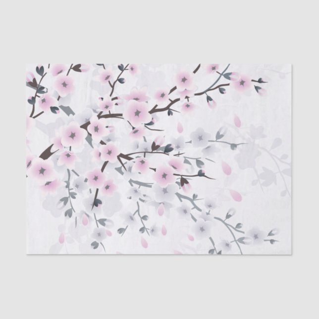 Papel De Seda Paisagem do Pastel Cherry Blossom (Frente )