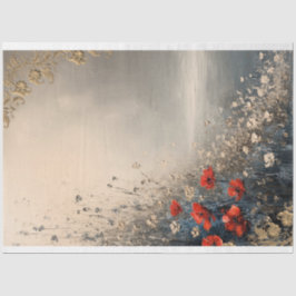 Papel De Seda Paisagem Floral e Praia, arte de efeito de ornamen