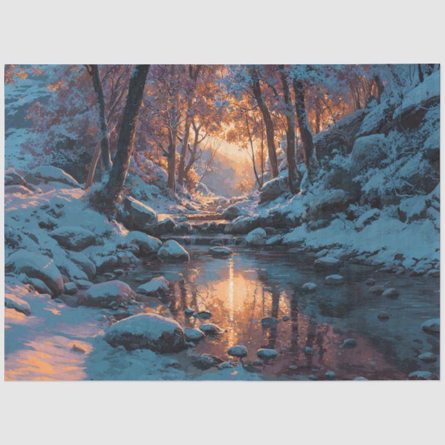 Papel De Seda Paisagem Florestal Nevada Decoupage (Frente )