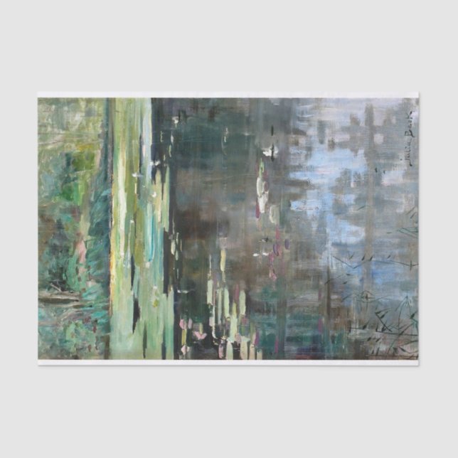 Papel De Seda Paisagem fluvial com famílias de água por Julia Be (Frente )