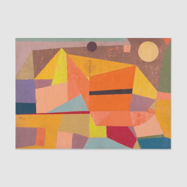 Papel De Seda Paisagem Joyful Mountain, Paul Klee Abstrato Art (Frente )