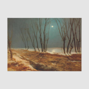 Papel De Seda Paisagem no inverno em Lua por Carl Blechen