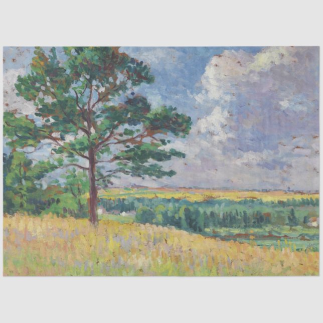 Papel De Seda Paisagem rural em Méréville, França (Arte) (Frente )