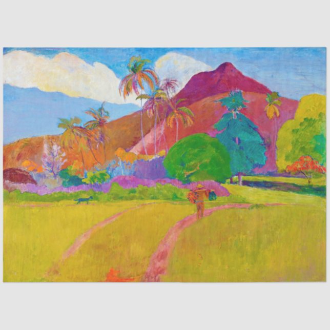 Papel De Seda Paisagem Tahitiana, Gauguin (Frente )