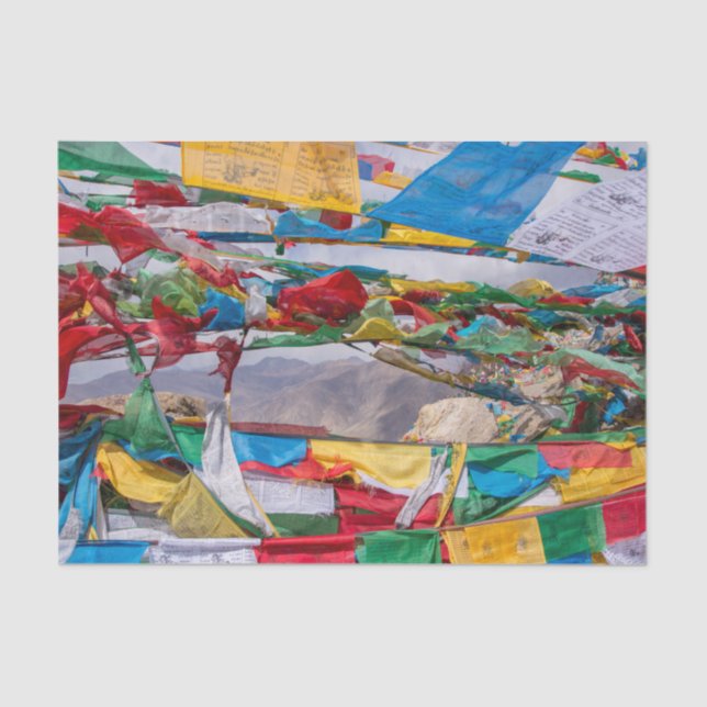 Papel De Seda Paisagem tibetana com bandeiras de oração - Himala (Frente )