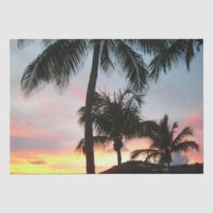 Papel De Seda Paisagem Tropical de Palms Sunset Fotografia