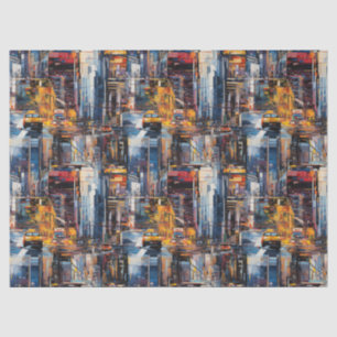 Papel De Seda Paisagem Urbana Abstrata de Cyberpunk (1)