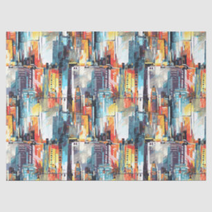 Papel De Seda Paisagem Urbana Abstrata de Cyberpunk (2)