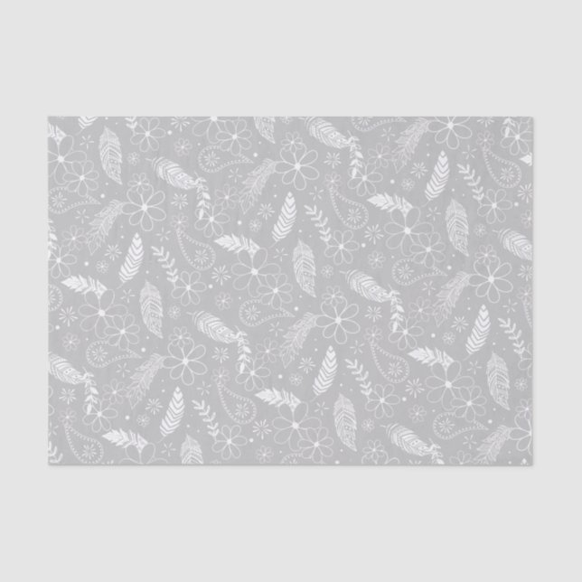 Papel De Seda paisagens de rabo penas cinzas ou QUALQUER cor (Frente )