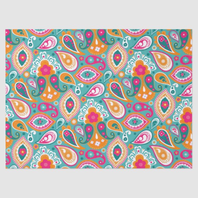 Papel De Seda Paisley 70s 60s Boho Retro (Frente )