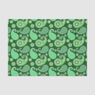 Papel De Seda Paisley, Emerald e Jade Green