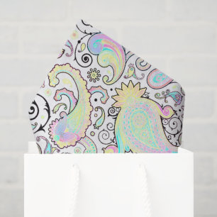 Papel De Seda Paisley pastel