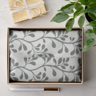 Papel De Seda Paisley Waltz Botânico Minimalista Silhuetas Verde