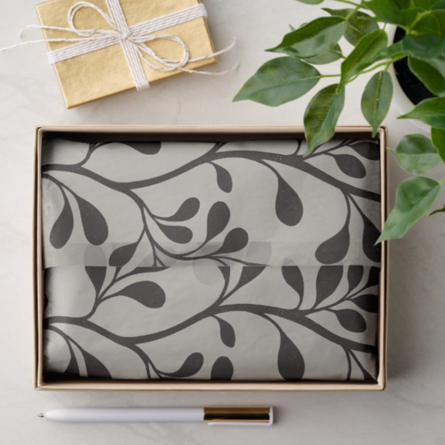 Papel De Seda Paisley Waltz Minimalist Botanical Silhouettes (Presente)