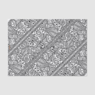 Papel De Seda Paixão de Paisley - preto (Henna)