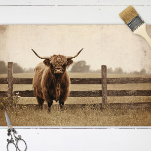 Papel De Seda Palavra de Estilo de Vintagem em Bull Highland