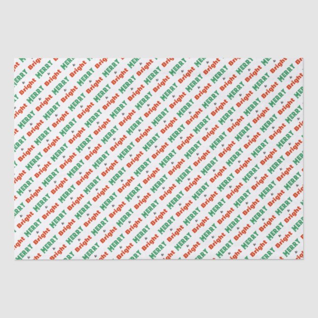 Papel De Seda Palavras Alegres e Brilhantes Festivas Férias Nata (Frente )