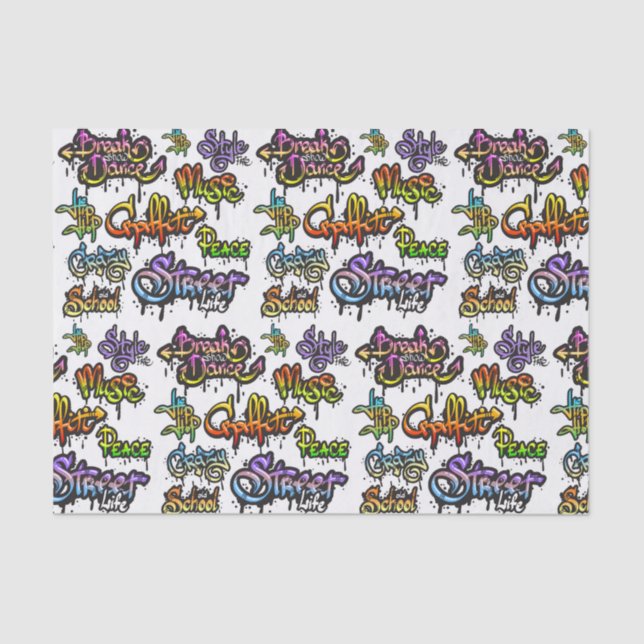 Papel De Seda Palavras Artísticas De Grafite De Rua (Frente )