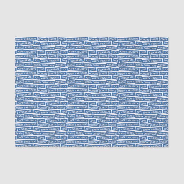 Papel De Seda Palavras de Natal Livro Branco e Azul (Frente )