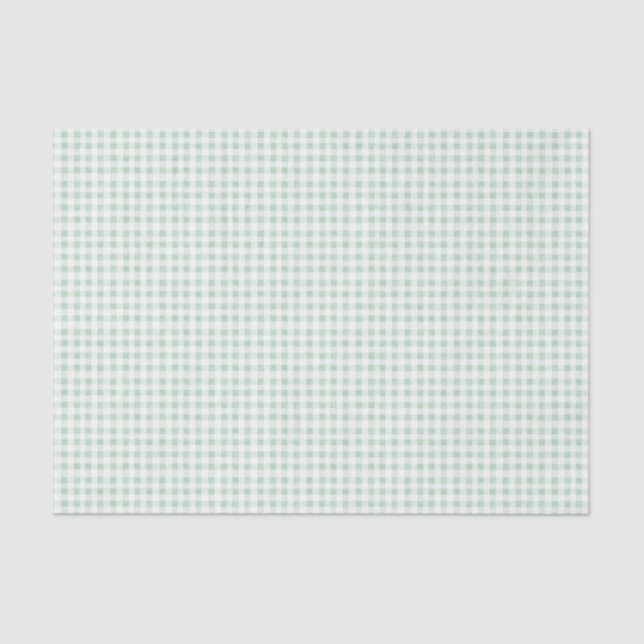 Papel De Seda Pale Mint Gingham  (Frente )