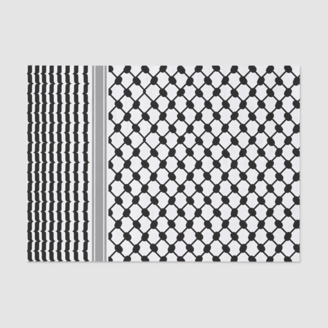 Papel De Seda Palestino Hatta Keffiyeh Kufiya Folk (2 Padrão) (Frente )