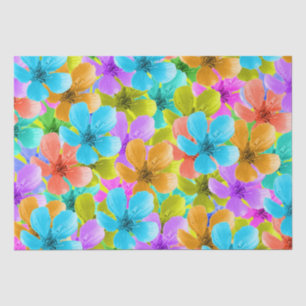 Papel De Seda Paleta da Natureza: Florestas de Flor Tricoloradas