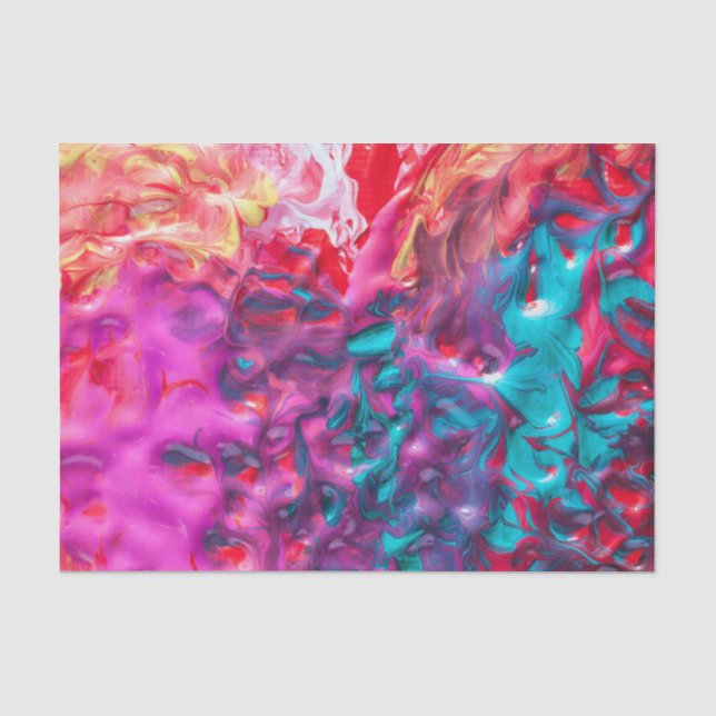 Papel De Seda Paleta de abstrato de arte colorida com tinta úmid (Frente )