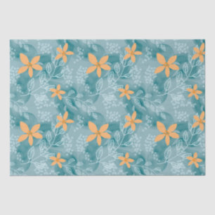 Papel De Seda palha de laranja abstrato floral