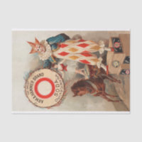 Palhaço de Anúncio Vintage e Acrobat em um Cavalo
