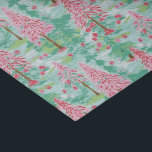 Papel De Seda Palm Beach Christmas Watercolor Pink & Green Trees<br><div class="desc">PreppyPrint.com - Celebre o Natal no estilo Palm Beach! Transfira este design para os produtos de sua escolha também! Visite minha loja de designers,  PreppyPrint.com,  para coordenar itens.</div>