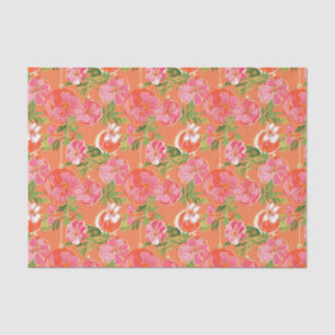 Papel De Seda Palm Beach Watercolor Orange Ornaing