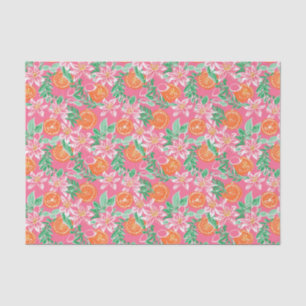 Papel De Seda Palm Beach Watercolor Orange Ornaing