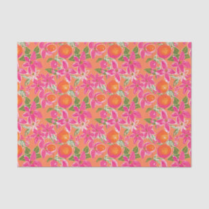 Papel De Seda Palm Beach Watercolor Orange Ornaing