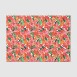 Papel De Seda Palm Beach Watercolor Poinsettias