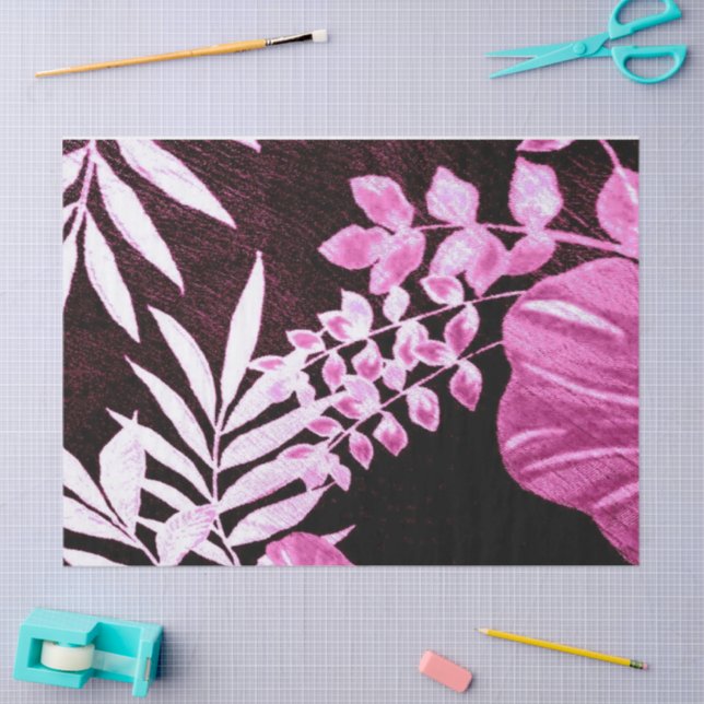 Papel De Seda Palm Botânico Fronda a Desvinculação de Padrão Tro (Arte )