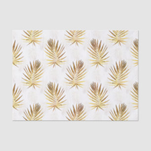 Papel De Seda Palm Dourado deixa Trabalho de arte branco