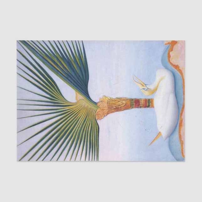 Papel De Seda Palm Tree e Bird por Joseph Stella (Frente )