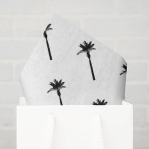 Papel De Seda Palm Tree Silhouette Coastal Viagem Chic Diversão