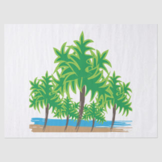 Papel De Seda Palm Trees Tropical Island Beach