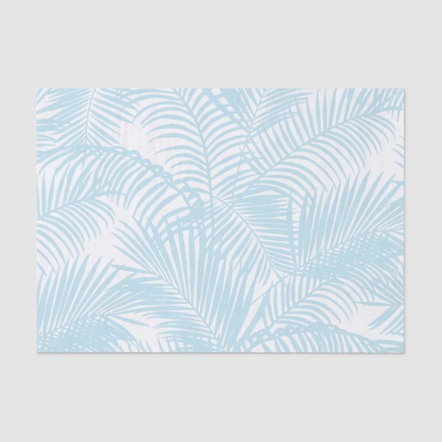 Papel De Seda Palmeira tropical moderna simples dos azuis bebés (Frente )