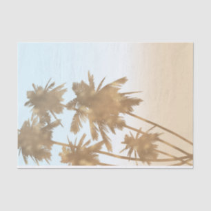 Papel De Seda Palmeiras Ombre Praia Bronze Dourado Chic