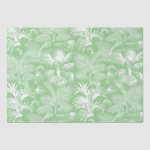 Papel De Seda Palmeiras tropicais modernas - verde-branca