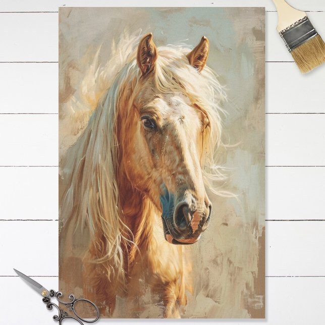 Papel De Seda Palomino Horse Retrair Decoupage (Criador carregado)