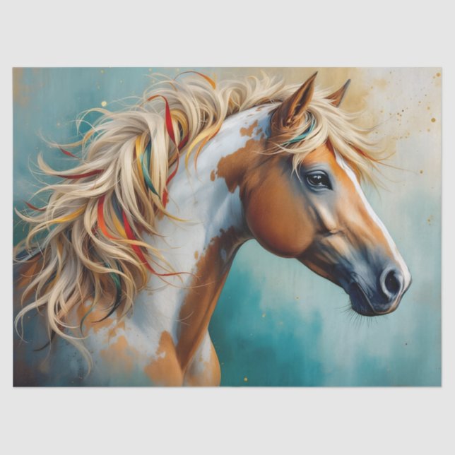 Papel De Seda Palomino Paint Mustang Retrato (Frente )