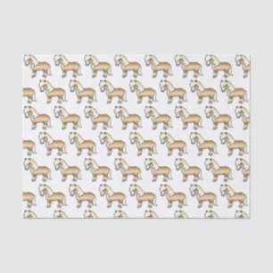 Papel De Seda Palomino Shetland Pony Cute Cartoon Pony Pattern