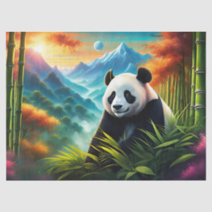 Papel De Seda Panda gigante na floresta de Bamboo na montanha
