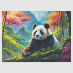 Papel De Seda Panda gigante na floresta de Bamboo na montanha