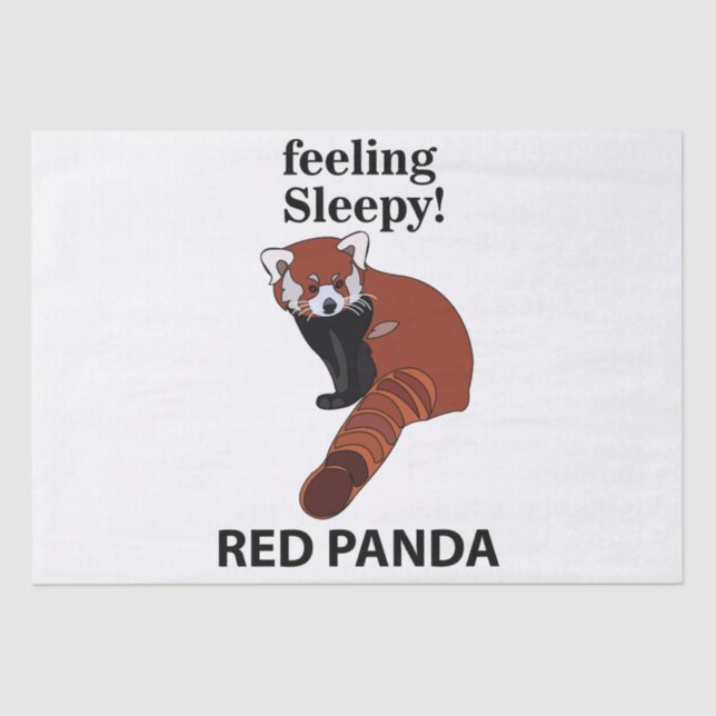 Papel De Seda Panda Vermelha Sentindo Sonolência Engraçado Panda (Frente )